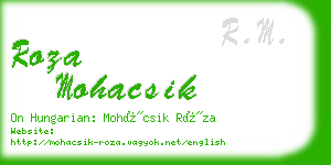 roza mohacsik business card